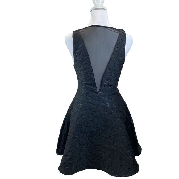 Homemade Black Fit and Flare V Neck and Back Midi Length Party Dress Size 2 - Picture 7 of 16